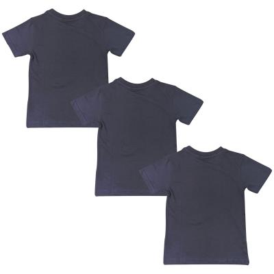 3 Pack Children's Plain T-Shirts - Unisex - 2-12 Years - Charcoal Marl or Navy