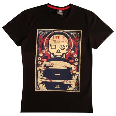 Men's Sony Playstation Gaming Skull T-Shirt (76830)