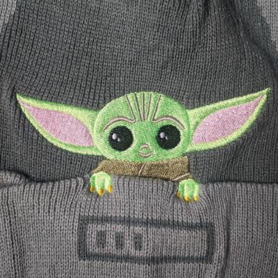Star Wars The Mandalorian Beanie - Unisex Winter Hat - Grogu Bobble Hat