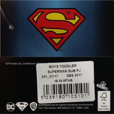 Boys Toddler Superman Emblem Pyjamas