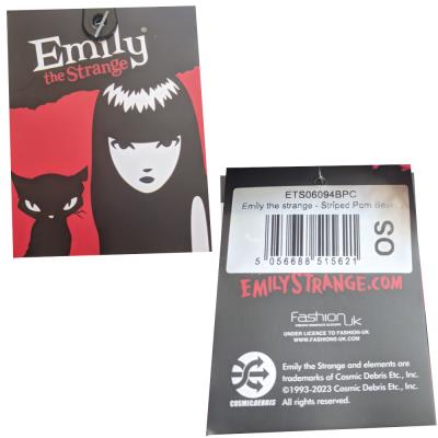 Emily the Strange Beanie - Women's Winter Hat - Striped Bobble Hat