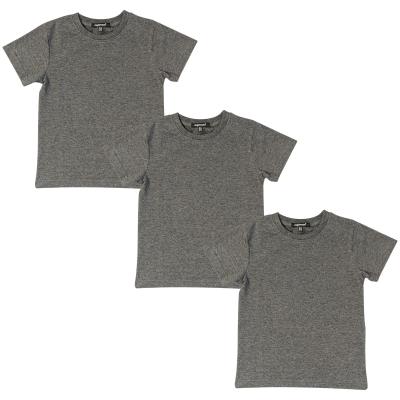3 Pack Children's Plain T-Shirts - Unisex - 2-12 Years - Charcoal Marl or Navy (77321)