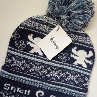 Stitch Bobble Hat - Women's Beanie - Faire Isle Style