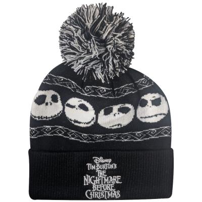 The Nightmare Before Christmas Beanie - Unisex Winter Hat - Jack Bobble Hat