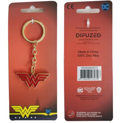 Wonder Woman Keychain - Metal - Red and Gold