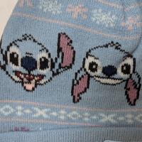 Stitch Pom Beanie - Women's winter Hat - Snowflakes and Stitch